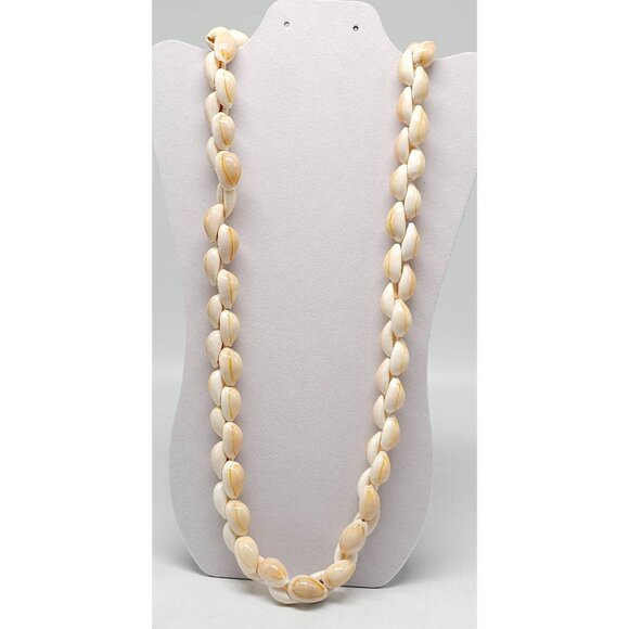 Cowrie Shell Necklace 30 Inch Bohemian Style No Clasp Hawaiian - Picture 1 of 5